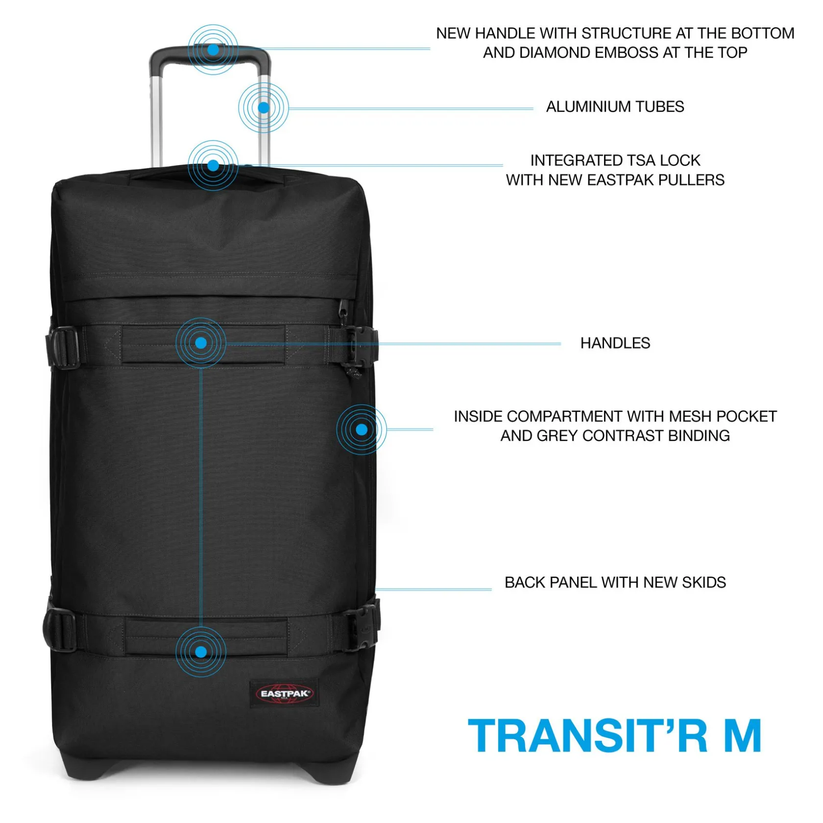 Eastpak 2 Wielen | Grote Koffers>TRANSIT'R M Black